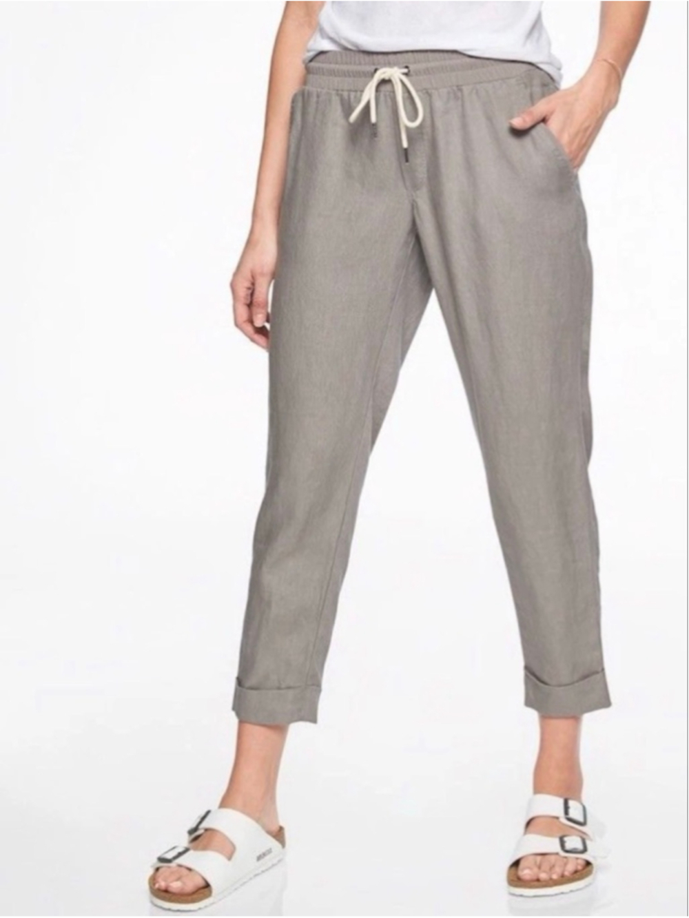 Athleta Bali linen cropped pants size 6P